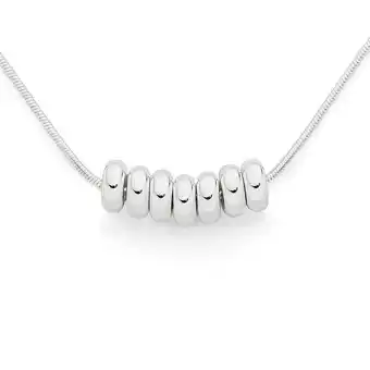 Angus & Coote Sterling Silver 42cm 7 Lucky Rings Necklace offer
