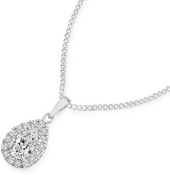 Angus & Coote Sterling Silver Cubic Zirconia Pear Cluster Pendant offer