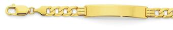 Angus & Coote 9ct Gold Gents Solid Bevelled Curb Id Bracelet offer