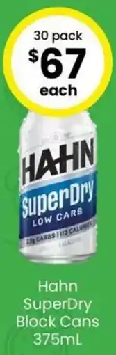 The Bottle O Hahn SuperDry Block Cans offer