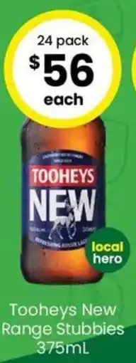 The Bottle O Tooheys New Range Stubbies offer