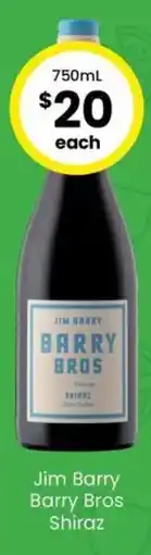 The Bottle O Jim Barry Barry Bros Shiraz offer