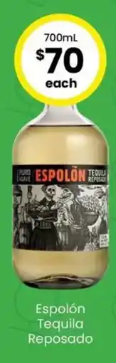 The Bottle O Espolón Tequila Reposado offer