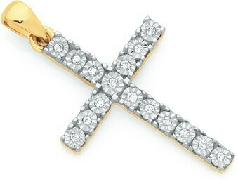 Goldmark 9ct Gold Diamond Cross Pendant offer