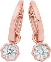 Goldmark 9ct Rose Gold Diamond Flower Drop Huggie Earrings offer