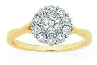 Goldmark 9ct Gold Diamond Round Cluster Ring offer