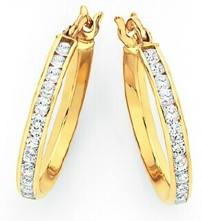 Goldmark 9ct Gold Cubic Zirconia Hoop Earrings offer