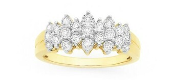 Goldmark 9ct Gold Diamond Cluster Dress Band offer