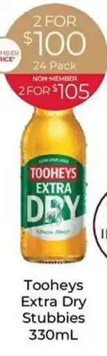 Porters Tooheys Extra Dry Stubbies offer