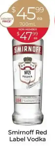 Porters Smirnoff Red Label Vodka offer