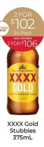 Porters XXXX Gold Stubbies offer