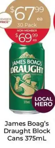 Porters James Boag's Draught Block Cans offer