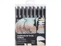 Officeworks Ironlak Tri-grip Twin Graphic Markers Architect 8 Pack offer