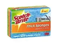 Officeworks Scotch-Brite Anti-bacterial Sponges 3 Pack offer