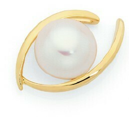Goldmark 9ct Gold Cultured Freshwater Button Pearl in an Fancy Shape Slider Pendant offer
