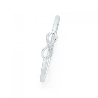Goldmark Sterling Silver Cubic Zirconia Infinity Hook Top Bangle offer