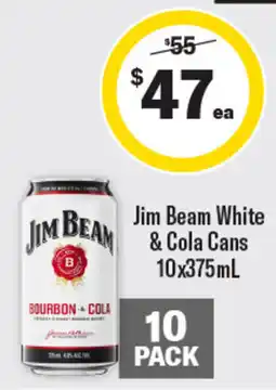 Coles Jim Beam White & Cola Cans offer