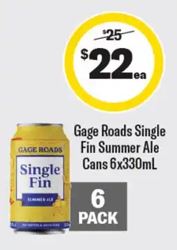 Coles Gage Roads Single Fin Summer Ale offer