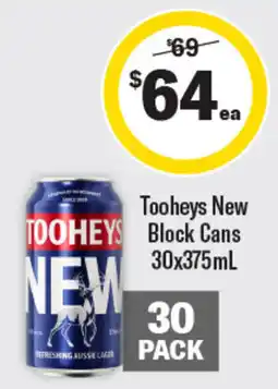 Coles Tooheys New Block Cans offer