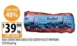 Supabarn Bass Strait MSA Grass Fed Scotch Fillet Portions offer