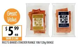 Supabarn Ricci's Bikkies Cracker Range offer