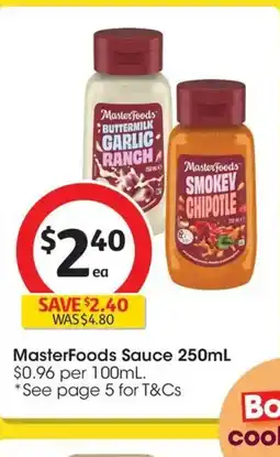 Coles MasterFoods Squeeze Tomato or Barbecue Sauce offer
