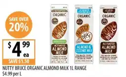 Supabarn Nutty Bruce Organic Almond Milk 1L Range offer
