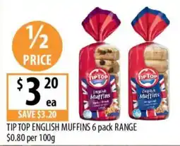Supabarn Tip Top English Muffins offer