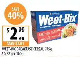 Supabarn Weet-Bix Breakfast Cereal offer