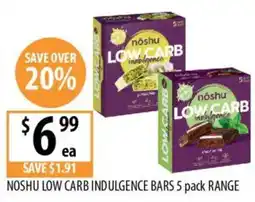 Supabarn Noshu Low Carb Indulgence Bars offer