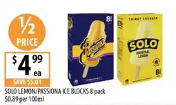 Supabarn Solo Lemon/Passiona Ice Blocks offer