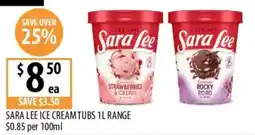 Supabarn Sara Lee Ice Cream Tubs offer