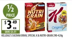 Supabarn Kellogg's Sultana Bran, Special K & Nutri-Grain offer