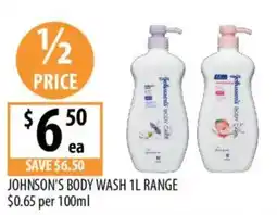 Supabarn Johnson's Body Wash 1L Range offer