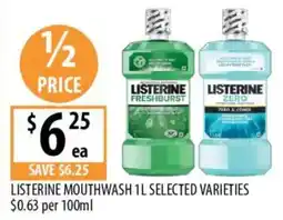 Supabarn Listerine Mouthwash 1L Selected Varieties offer