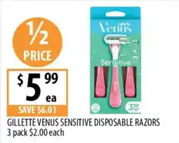 Supabarn Gillette Venus Sensitive Disposable Razors offer