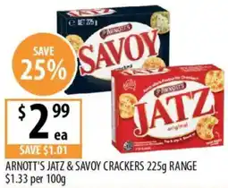 Supabarn Arnott's Jatz & Savoy Crackers offer