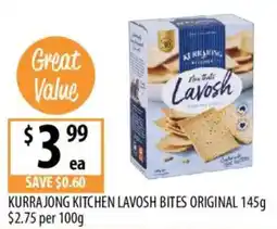 Supabarn Kurrajong Kitchen Lavosh Bites Original offer