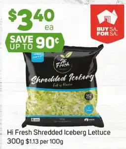 Foodland Hi Fresh Shredded Iceberg Lettuce offer