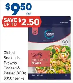 Foodland Global Seafoods Prawns Cooked & Peeled offer