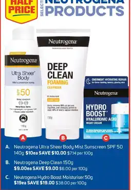 Foodland Neutrogena Ultra Sheer Body Mist Sunscreen SPF 50 offer