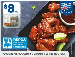 Foodland Foodland RSPCA Certified Chicken V Wings Tray Pack offer