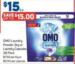 Foodland OMO Laundry Powder or Laundry Capsules offer