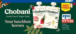 Foodland Chobani Greek Pouch Yogurt offer