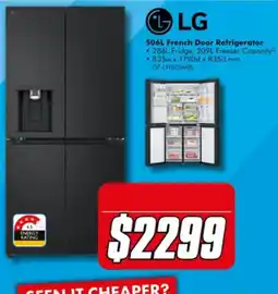 The Good Guys LG 506L French Door Refrigerator offer