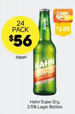 Foodland Hahn Super Dry 3.5% Lager Bottles offer