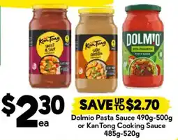 Drakes Dolmio Pasta Sauce or KanTong Cooking Sauce offer