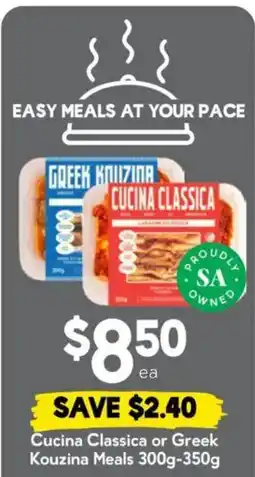 Drakes Cucina Classica or Greek Kouzina Meals offer