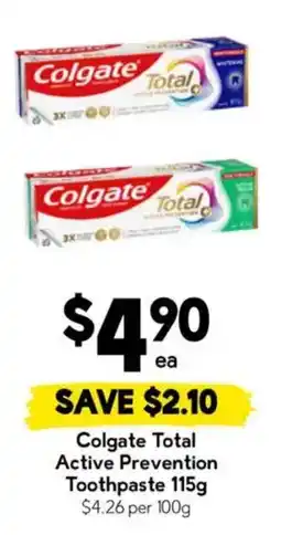 Drakes Colgate Total Active Prevention Toothpaste offer