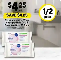 Drakes Nivea Cleansing Wipe Biodegradable Dry & Sensitive Skin offer